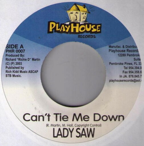 【中古】ジャマイカ7” Lady Saw Cant Tie Me Down PHR0007 Playhouse Records /00080 【中古】ジャマイカ7” Lady Saw Cant Tie Me Down PHR0007 Playhouse Records /00080