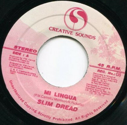 【中古】ジャマイカ7” Slim Dread Mi Lingua NONE Creative Sounds /00080 【中古】ジャマイカ7” Slim Dread Mi Lingua NONE Creative Sounds /00080