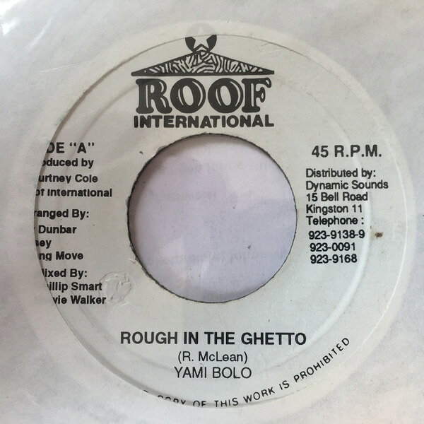 Artist Name: R - 【中古】ジャマイカ7” Yami Bolo Rough In The Ghetto NONE Roof International /00080
