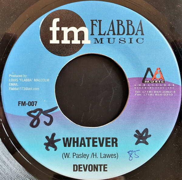 【中古】ジャマイカ7” Devonte / Delly Ranks Whatever / Social Girlfriend FM007 Flabba Music /00080