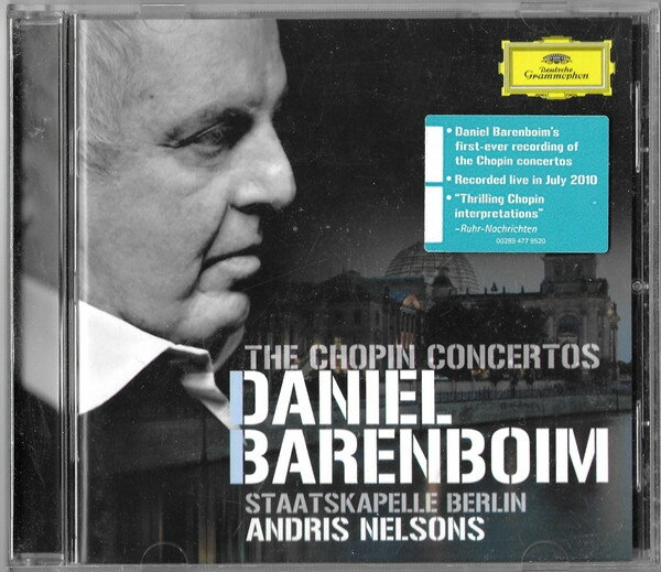 ・アーティスト Fr?d?ric Chopin - Daniel Barenboim, Staatskapelle Berlin, Andris Nelsons ・タイトル The Chopin Concertos ・レーベル・型番 Deutsche Grammophon 4779520 ・フォーマット CD ・コンディション(盤) 可 (VG) ・コンディション(ジャケット) ・コンディション(帯) オビなし ・特記事項 【ケース擦れ】【ケースヒビ】 サンプル画像です。実際の商品の画像ではありません 商品写真はバーコード/カタログ番号に対応したサンプル画像ですので、お送りする商品の画像ではありません。帯やライナーなどの付属品は、特記事項に記載されている場合のみ含まれます。プロモやカラーレコードなどの仕様についても、該当する場合のみ特記事項に記載しています。 【ご購入前に必ずご確認ください】 ・本店サイト(www.recordcity.jp)とは価格、送料が違います ・本店サイト、その他支店のオーダーとは同梱発送できません ・注文確定後に別の注文を頂いた場合、注文同士の同梱は致しかねます。 ・別倉庫から発送しているため、店頭受け渡しは対応しておりません ・一部商品は他の通販サイトでも販売しているため、ご注文のタイミングによっては商品のご用意ができない場合がございます。 ・土日祝日はお休みです 金曜・祝前日9時以降のご連絡またはご入金は、返答または発送が週明け・祝日明けに順次対応となります。 ・ご購入後のキャンセル不可 ご購入後のキャンセルはいかなる理由においてもお受けできません。ご了承の上、ご購入くださいませ。 ・日本郵便(ゆうパック/ゆうメール)によるお届けになります。 ・中古品であることをご理解ください 当ストアでは中古商品を主に販売しております。中古品であることをご理解の上ご購入ください。また、一部商品はRecordCityオンラインストアで試聴可能です。 ・返品について お客様のご都合による返品は一切承っておりません。 表記の内容と実際の商品に相違がある場合、また針飛び等で返品・返金をご希望される場合は、商品の到着後1週間以内にご連絡ください。商品の返送をこちらで確認後、キャンセル・返金を行います。 コンディションVG以下の商品は返品できません。プレイに影響のない表面のこすれ傷、プレス起因のノイズ盤は返品の対象外です。 【コンディション表記】 ・ほぼ新品(M-)(Like New) 完全な新品。未使用。当店ではほぼ使用しません ・非常に良い(EX)(Excellent) 中古盤として美品な状態。わずかな経年を感じるものの傷みを感じさせない、当店基準で最高の状態 ・良い(VG+)(Very Good Plus) 丁寧に扱われた中古品で、軽い使用感がみられる。 ・可(VG)(Acceptable) 使い込まれた中古品で、「良い」よりもさらに使用感がみられる。 ・悪い(VG-)(Bad) 状態が悪いアイテム。使用の保障はなく、再生不可、針飛び、目立つノイズがあるかもしれない。状態によるクレーム不可。返品不可。 ・非常に悪い(G)(Very Bad) 「悪い」よりさらに状態が悪いアイテム。使用の保障はなく、再生不可、針飛び、目立つノイズがあるかもしれない。状態によるクレーム不可。返品不可。 ・ジャンク(Fair)(Junk/Fair) 割れている、反っている、水ダメージがある、カビ、ジャケットが分離している、ひどい書き込み、ひどい擦れなど最低の状態。使用の保障はなく、再生不可、針飛び、目立つノイズがあるかもしれない。状態によるクレーム不可。返品不可。 ・ジャンク(Poor)(Junk/Poor) 割れている、反っている、水ダメージがある、カビ、ジャケットが分離している、ひどい書き込み、ひどい擦れなど最低の状態。使用の保障はなく、再生不可、針飛び、目立つノイズがあるかもしれない。状態によるクレーム不可。返品不可。