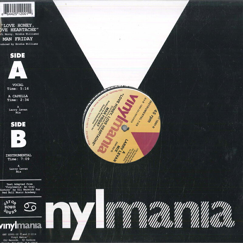 米12” Man Friday Love Honey Love Heartache VMR002 Vinylmania 未開封 /00250
