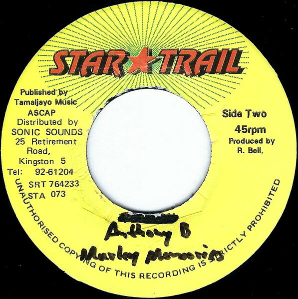 【中古】ジャマイカ7” Anthony B Marley Memories NONE Star Trail /00080