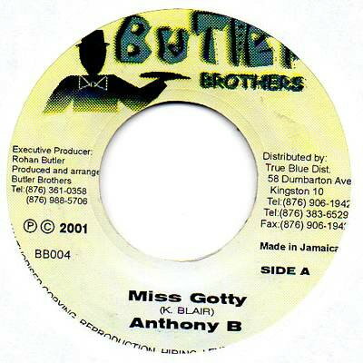 【中古】ジャマイカ7” Anthony B Miss Gotty BB0004 Butler Brothers /00080 【中古】ジャマイカ7” Anthony B Miss Gotty BB0004 Butler Brothers /00080