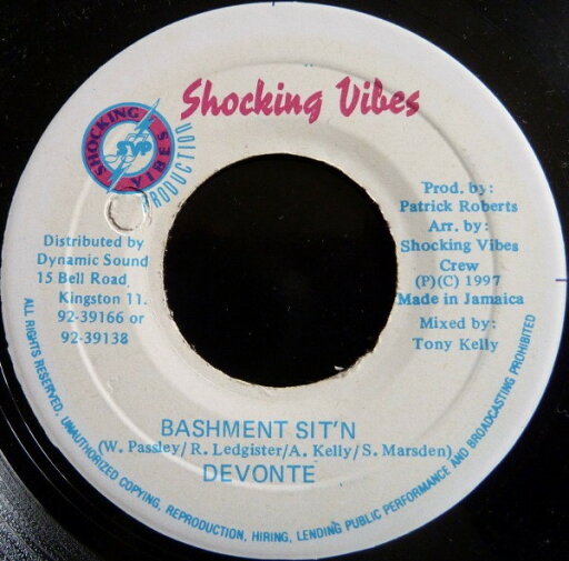 【中古】ジャマイカ7” Devonte Bashment Sitn NONE Shocking Vibes /00080 【中古】ジャマイカ7” Devonte Bashment Sitn NONE Shocking Vibes /00080
