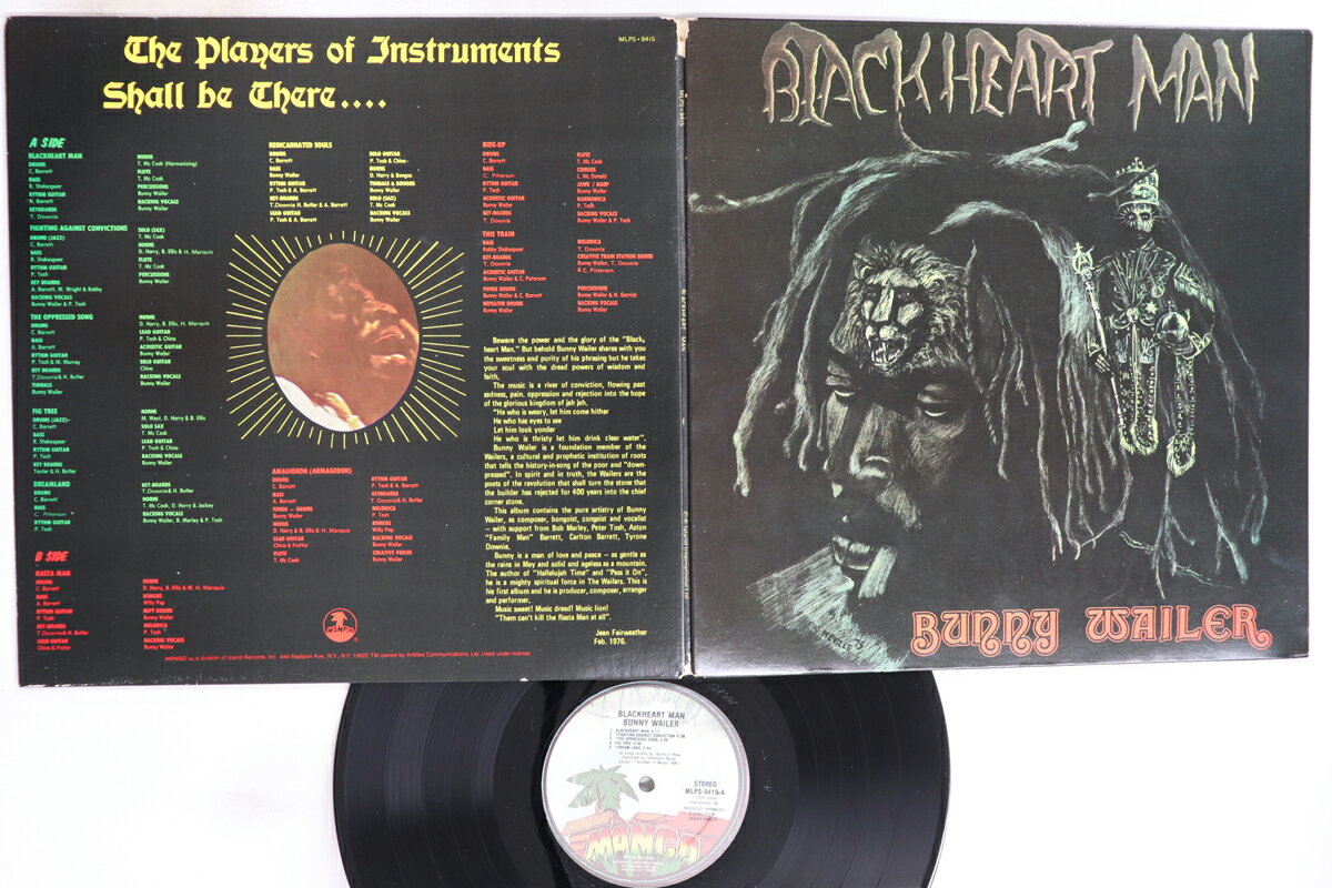 【中古】米LP Bunny Wailer Blackheart Man MLPS9415 Mango /00400