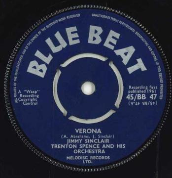 【中古】英7” Jimmy Sinclair / The Trenton S Verona 45/BB47 Blue Beat /00050
