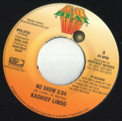 【中古】米7” Kashief Lindo No Show VPS8791 Heavy Beat Records /00080