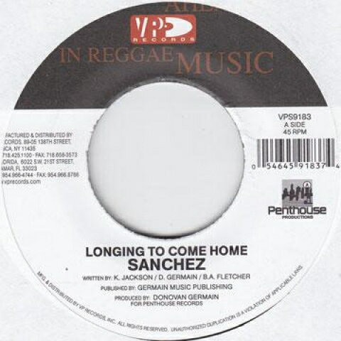 【中古】米7” Sanchez Longing To Come Home VPS9183 VP /00048 【中古】米7” Sanchez Longing To Come Home VPS9183 VP /00048