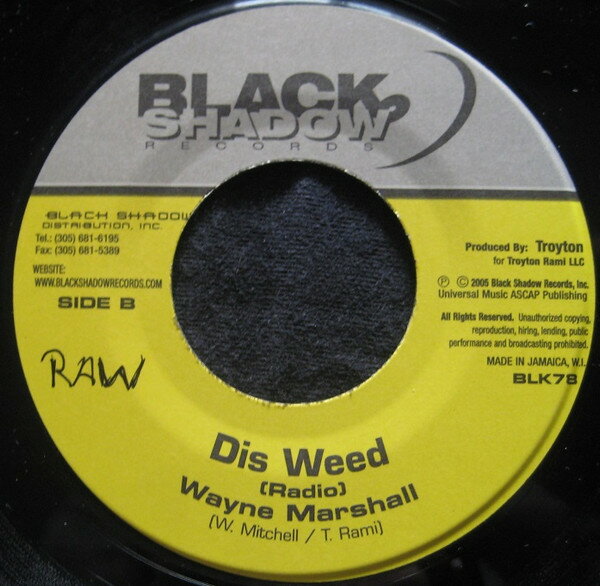 ����š���7�� Wayne Marshall Dis Weed BLK77 Black Shadow Records /00080