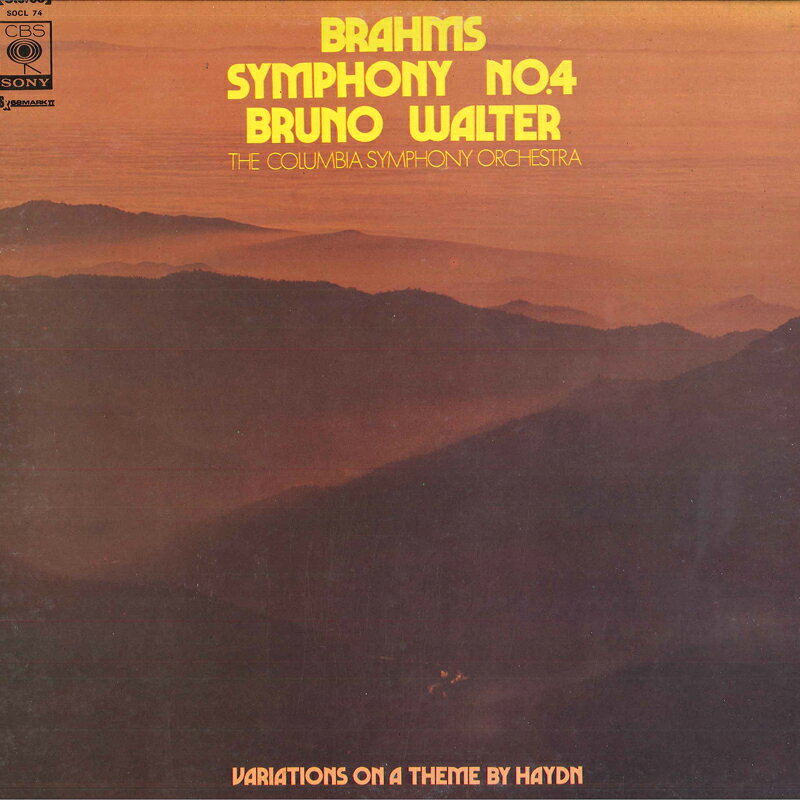 【中古】LP ブルーノ・ワルター, コロンビア ブラームス: 交響曲第4番 ホ短調 作品98, ハイドンの主 SOCL74 CBS SONY /00400 recordcity-10752778 RECORD CITY 楽天市場店 パッケージ画像