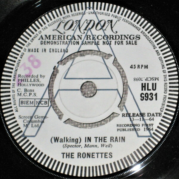 7” Ronettes (Walking) In The Rain HLU9931PROMO London Records プロモ /00080