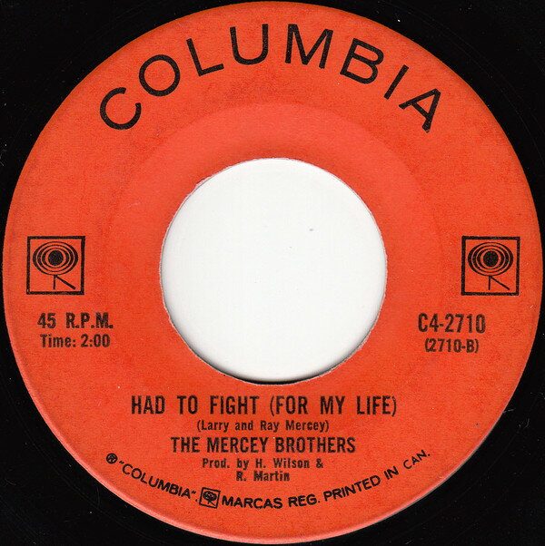 【中古】加7” Mercey Brothers Whistle Down The River / Had To Fight (For My Life) C42710 COLUMBIA..