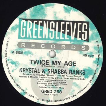 【中古】英12” Krystal & Shabba Ranks Twice My Age GRED258 Greensleeves Records /00250