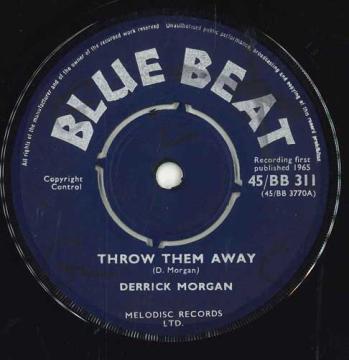 【中古】英7” Derrick Morgan Throw Them Away / Baby Face 45/BB311 Blue Beat /00050