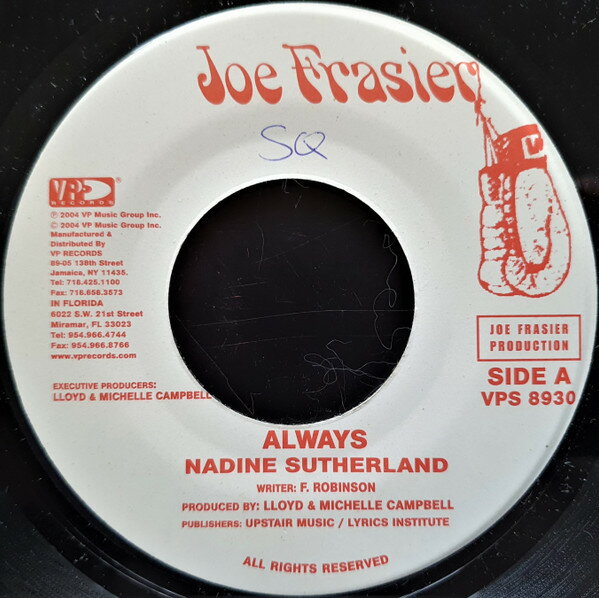 【中古】ジャマイカ7” Nadine Sutherland Always VPS8930 Joe Frasier /00080