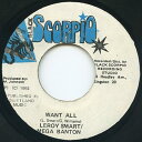 【中古】ジャマイカ7” Leroy Smart / Mega Banton Want All none Black Scorpio /00050