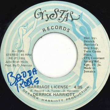 【中古】ジャマイカ7” Derrick Harriott Marriage License 2045 Crystal Records /00050