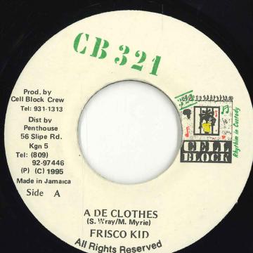 【中古】ジャマイカ7” Frisco Kid / Alley Cat A De Clothes / Pet Nor Pamper NONE Cell Block 321 /00080