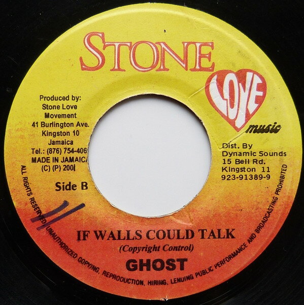 【中古】ジャマイカ7” Ghost If Walls Could Talk NONE Stone Love Music /00080