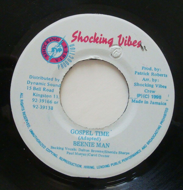 【中古】ジャマイカ7” Beenie Man Gospel Time none Shocking Vibes /00080