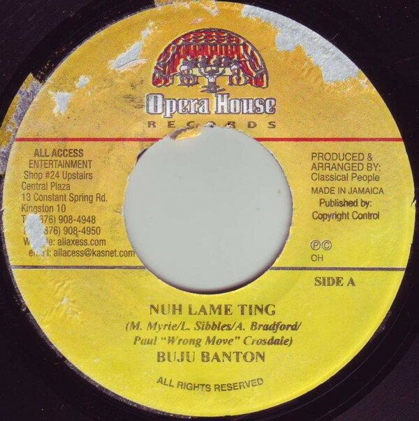 【中古】ジャマイカ7” Buju Banton Nuh Lame Ting NONE Opera House /00080