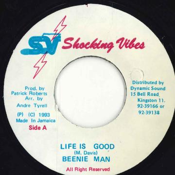 ジャマイカ7” Beenie Man Life Is Good NONE Shocking Vibes /00080