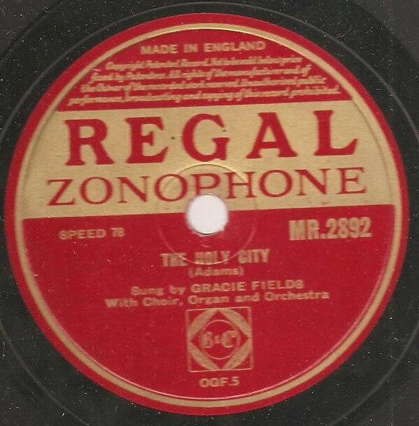 【中古】英78RPM/SP Gracie Fields The Holy City / Land Of Hope And Glory MR2892 REGAL ZONOPHONE /00500