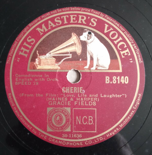 【中古】英78RPM/SP Gracie Fields Love, Life And Laughter / Cherie B8140 HIS MASTERS VOICE /00500