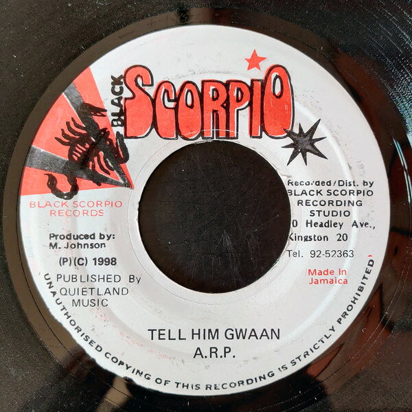 ジャマイカ7” A.R.P. Tell Him Gwaan NONE Black Scorpio /00080