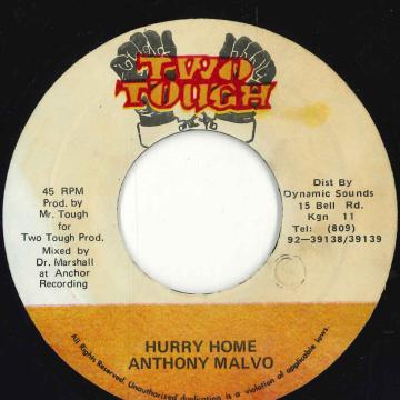 【中古】ジャマイカ7” Anthony Malvo Hurry Home none Two Tough /00050