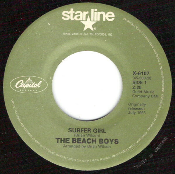 【中古】加7” Beach Boys Surfer Girl / Little Deuce Coupe X6107 CAPITOL RECORDS /00080