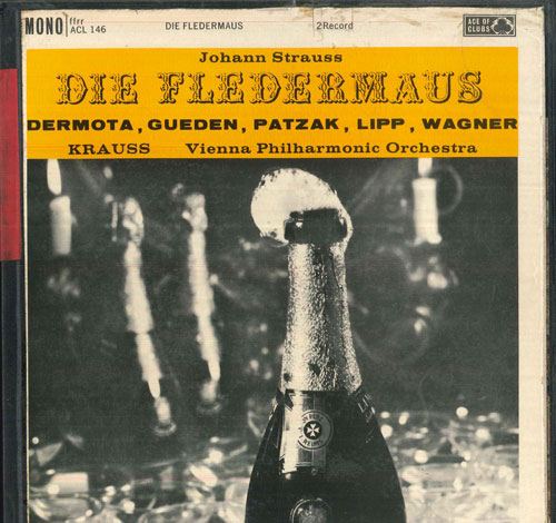 【中古】英2LP クレメンス・クラウス, ウィーン J シュトラウス 喜歌劇 こうもり ACL14546 ACE OF CLUBS /00520