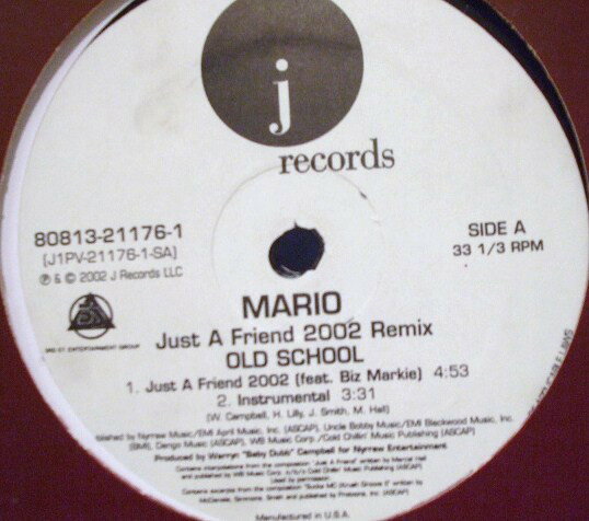 【中古】米12" Mario Just A Friend (2002 Remix) 80813211761 J Records /00250