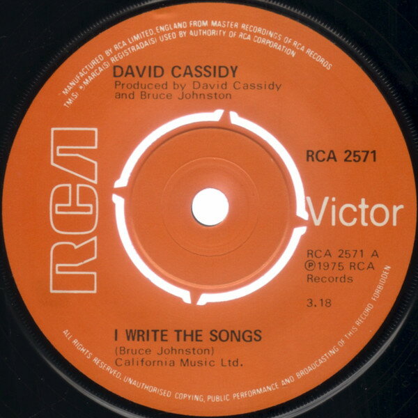 ����š۱�7�� David Cassidy I Write The Songs RCA2571 RCA Victor /00080