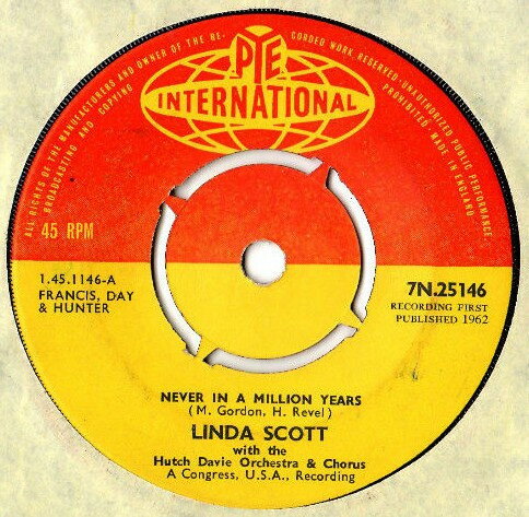 【中古】英7" Linda Scott Never In A Million Years 7N25146 Pye International /00080 【中古】英7" Linda Scott Never In A Million Years 7N25146 Pye International /00080