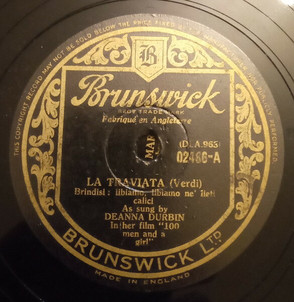 【中古】英78RPM/SP Deanna Durbin, Orchestra La Traviata - Brindisi / Its Raining Sunbeams 02486 ..