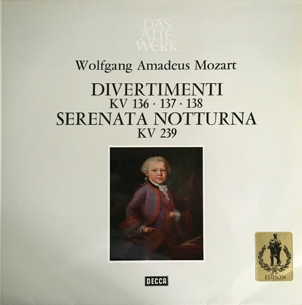 【中古】独LP ネヴィル・マリナー, アカデミー モーツァルト ディヴェルティメント ニ長調, K136 / デ SAWD9978B DECCA /00260