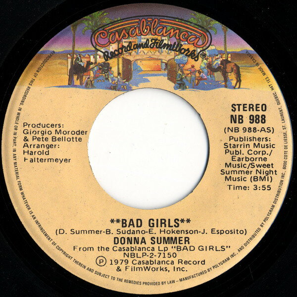 ・アーティスト Donna Summer ・タイトル Bad Girls ・レーベル・型番 Casablanca NB988 ・フォーマット 7インチレコード ・コンディション(盤) 可 (VG) ・コンディション(ジャケット) プレインカバー（元ジャケット／カバー無し） ・コンディション(帯) オビなし ・特記事項 【盤に目立った跡】【インナースリーブ折れ/しわ】 サンプル画像です。実際の商品の画像ではありません 商品写真はバーコード/カタログ番号に対応したサンプル画像ですので、お送りする商品の画像ではありません。帯やライナーなどの付属品は、特記事項に記載されている場合のみ含まれます。プロモやカラーレコードなどの仕様についても、該当する場合のみ特記事項に記載しています。 【ご購入前に必ずご確認ください】 ・本店サイト(www.recordcity.jp)とは価格、送料が違います ・本店サイト、その他支店のオーダーとは同梱発送できません ・注文確定後に別の注文を頂いた場合、注文同士の同梱は致しかねます。 ・別倉庫から発送しているため、店頭受け渡しは対応しておりません ・一部商品は他の通販サイトでも販売しているため、ご注文のタイミングによっては商品のご用意ができない場合がございます。 ・土日祝日はお休みです 金曜・祝前日9時以降のご連絡またはご入金は、返答または発送が週明け・祝日明けに順次対応となります。 ・ご購入後のキャンセル不可 ご購入後のキャンセルはいかなる理由においてもお受けできません。ご了承の上、ご購入くださいませ。 ・日本郵便(ゆうパック/ゆうメール)によるお届けになります。 ・中古品であることをご理解ください 当ストアでは中古商品を主に販売しております。中古品であることをご理解の上ご購入ください。また、一部商品はRecordCityオンラインストアで試聴可能です。 ・返品について お客様のご都合による返品は一切承っておりません。 表記の内容と実際の商品に相違がある場合、また針飛び等で返品・返金をご希望される場合は、商品の到着後1週間以内にご連絡ください。商品の返送をこちらで確認後、キャンセル・返金を行います。 コンディションVG以下の商品は返品できません。プレイに影響のない表面のこすれ傷、プレス起因のノイズ盤は返品の対象外です。 【コンディション表記】 ・ほぼ新品(M-)(Like New) 完全な新品。未使用。当店ではほぼ使用しません ・非常に良い(EX)(Excellent) 中古盤として美品な状態。わずかな経年を感じるものの傷みを感じさせない、当店基準で最高の状態 ・良い(VG+)(Very Good Plus) 丁寧に扱われた中古品で、軽い使用感がみられる。 ・可(VG)(Acceptable) 使い込まれた中古品で、「良い」よりもさらに使用感がみられる。 ・悪い(VG-)(Bad) 状態が悪いアイテム。使用の保障はなく、再生不可、針飛び、目立つノイズがあるかもしれない。状態によるクレーム不可。返品不可。 ・非常に悪い(G)(Very Bad) 「悪い」よりさらに状態が悪いアイテム。使用の保障はなく、再生不可、針飛び、目立つノイズがあるかもしれない。状態によるクレーム不可。返品不可。 ・ジャンク(Fair)(Junk/Fair) 割れている、反っている、水ダメージがある、カビ、ジャケットが分離している、ひどい書き込み、ひどい擦れなど最低の状態。使用の保障はなく、再生不可、針飛び、目立つノイズがあるかもしれない。状態によるクレーム不可。返品不可。 ・ジャンク(Poor)(Junk/Poor) 割れている、反っている、水ダメージがある、カビ、ジャケットが分離している、ひどい書き込み、ひどい擦れなど最低の状態。使用の保障はなく、再生不可、針飛び、目立つノイズがあるかもしれない。状態によるクレーム不可。返品不可。