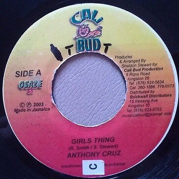 Artist Name: B - 【中古】ジャマイカ7" Anthony Cruz Girls Thing NONE Cali Bud /00080