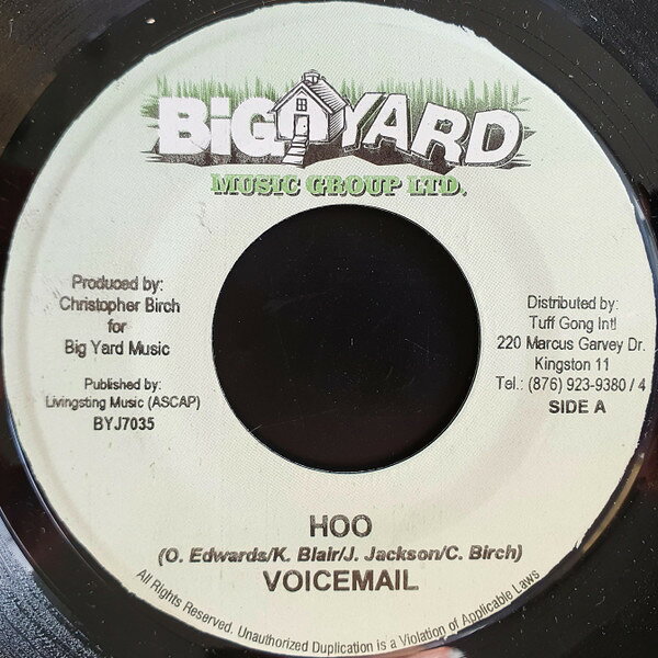 【中古】ジャマイカ7" Voicemail / Kim (41) Hoo / Mi Vex BYJ7035 Big Yard Music Group Ltd., Big Yard Music Group Ltd. /00080