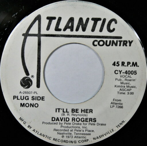 【中古】米7" David Rogers Itll Be Her CY4005 Atlantic Country /00080 【中古】米7" David Rogers Itll Be Her CY4005 Atlantic Country /00080