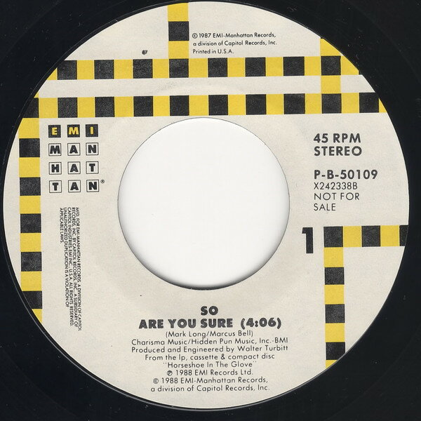 【中古】米7&quot; So Are You Sure B50109 EMI-Manhattan Records /00080