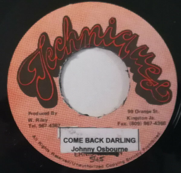 【中古】ジャマイカ7" Johnny Osbourne Come Back Darling NONE Techniques /00080