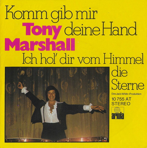 ・アーティスト Tony Marshall ・タイトル Komm Gib Mir Deine Hand ・レーベル・型番 ARIOLA 10755AT ・フォーマット 7インチレコード ・コンディション(盤) 良い (VG+) ・コンディション(ジャケット) 可 (VG) ・コンディション(帯) オビなし ・特記事項 【カバーにキズ/ダメージ】【カバー汚れ】【盤に薄い跡】 サンプル画像です。実際の商品の画像ではありません 商品写真はバーコード/カタログ番号に対応したサンプル画像ですので、お送りする商品の画像ではありません。帯やライナーなどの付属品は、特記事項に記載されている場合のみ含まれます。プロモやカラーレコードなどの仕様についても、該当する場合のみ特記事項に記載しています。 【ご購入前に必ずご確認ください】 ・本店サイト(www.recordcity.jp)とは価格、送料が違います ・本店サイト、その他支店のオーダーとは同梱発送できません ・注文確定後に別の注文を頂いた場合、注文同士の同梱は致しかねます。 ・別倉庫から発送しているため、店頭受け渡しは対応しておりません ・一部商品は他の通販サイトでも販売しているため、ご注文のタイミングによっては商品のご用意ができない場合がございます。 ・土日祝日はお休みです 金曜・祝前日9時以降のご連絡またはご入金は、返答または発送が週明け・祝日明けに順次対応となります。 ・ご購入後のキャンセル不可 ご購入後のキャンセルはいかなる理由においてもお受けできません。ご了承の上、ご購入くださいませ。 ・日本郵便(ゆうパック/ゆうメール)によるお届けになります。 ・中古品であることをご理解ください 当ストアでは中古商品を主に販売しております。中古品であることをご理解の上ご購入ください。また、一部商品はRecordCityオンラインストアで試聴可能です。 ・返品について お客様のご都合による返品は一切承っておりません。 表記の内容と実際の商品に相違がある場合、また針飛び等で返品・返金をご希望される場合は、商品の到着後1週間以内にご連絡ください。商品の返送をこちらで確認後、キャンセル・返金を行います。 コンディションVG以下の商品は返品できません。プレイに影響のない表面のこすれ傷、プレス起因のノイズ盤は返品の対象外です。 【コンディション表記】 ・ほぼ新品(M-)(Like New) 完全な新品。未使用。当店ではほぼ使用しません ・非常に良い(EX)(Excellent) 中古盤として美品な状態。わずかな経年を感じるものの傷みを感じさせない、当店基準で最高の状態 ・良い(VG+)(Very Good Plus) 丁寧に扱われた中古品で、軽い使用感がみられる。 ・可(VG)(Acceptable) 使い込まれた中古品で、「良い」よりもさらに使用感がみられる。 ・悪い(VG-)(Bad) 状態が悪いアイテム。使用の保障はなく、再生不可、針飛び、目立つノイズがあるかもしれない。状態によるクレーム不可。返品不可。 ・非常に悪い(G)(Very Bad) 「悪い」よりさらに状態が悪いアイテム。使用の保障はなく、再生不可、針飛び、目立つノイズがあるかもしれない。状態によるクレーム不可。返品不可。 ・ジャンク(Fair)(Junk/Fair) 割れている、反っている、水ダメージがある、カビ、ジャケットが分離している、ひどい書き込み、ひどい擦れなど最低の状態。使用の保障はなく、再生不可、針飛び、目立つノイズがあるかもしれない。状態によるクレーム不可。返品不可。 ・ジャンク(Poor)(Junk/Poor) 割れている、反っている、水ダメージがある、カビ、ジャケットが分離している、ひどい書き込み、ひどい擦れなど最低の状態。使用の保障はなく、再生不可、針飛び、目立つノイズがあるかもしれない。状態によるクレーム不可。返品不可。
