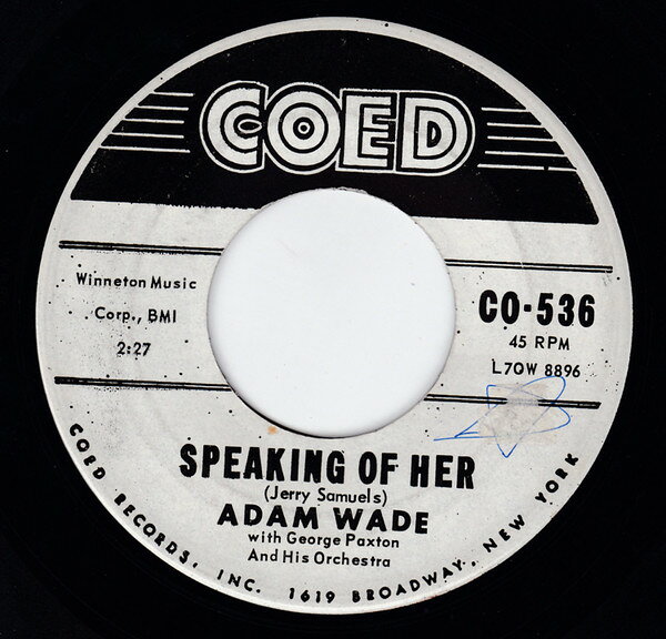 【中古】米7" Adam Wade Speaking Of Her CO536 Coed /00080