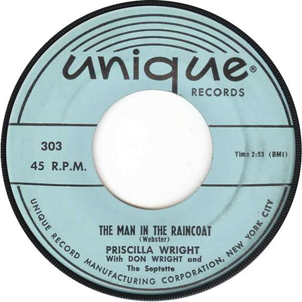 【中古】米7&quot; Priscilla Wright The Man In The Raincoat / I Want To Dance To The Mambo Combo ..