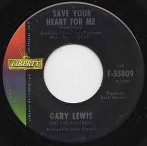 【中古】米7" Gary Lewis & The Playboys Save Your Heart For Me F55809 Liberty /00080 【中古】米7" Gary Lewis & The Playboys Save Your Heart For Me F55809 Liberty /00080