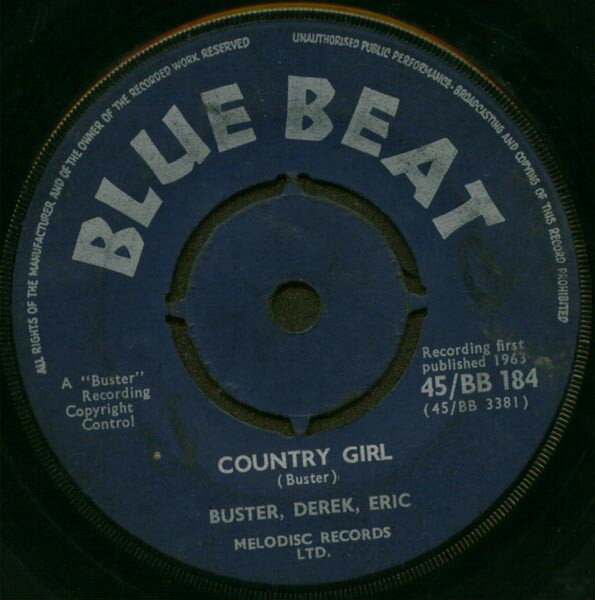 【中古】英7” Prince Buster , Derrick Morgan Country Girl / Sweet Love 45BB184 Blue Beat /00080