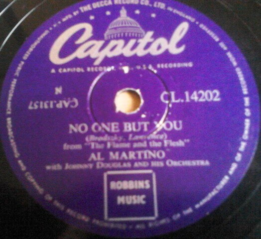 【中古】英78RPM/SP Al Martino, Johnny Douglas & H No One But You / Not As A Stranger CL14202 CAPITOL RECORDS /00500